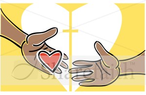 Heart in Hands with Religious Accent