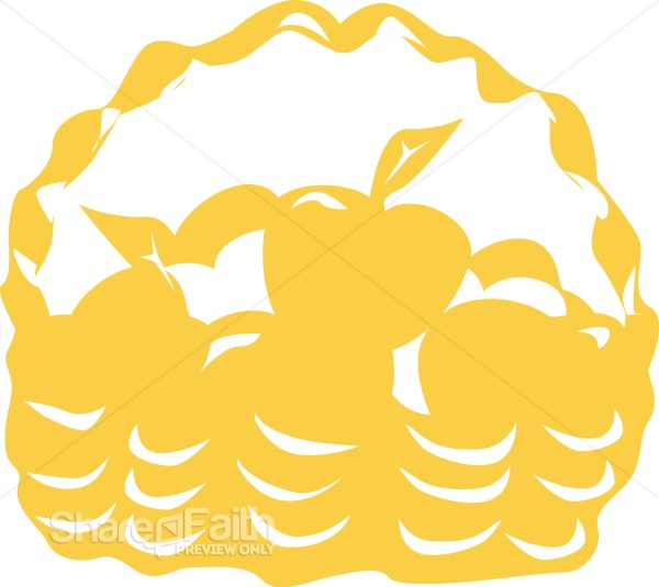 Silhouette of Fruit Basket