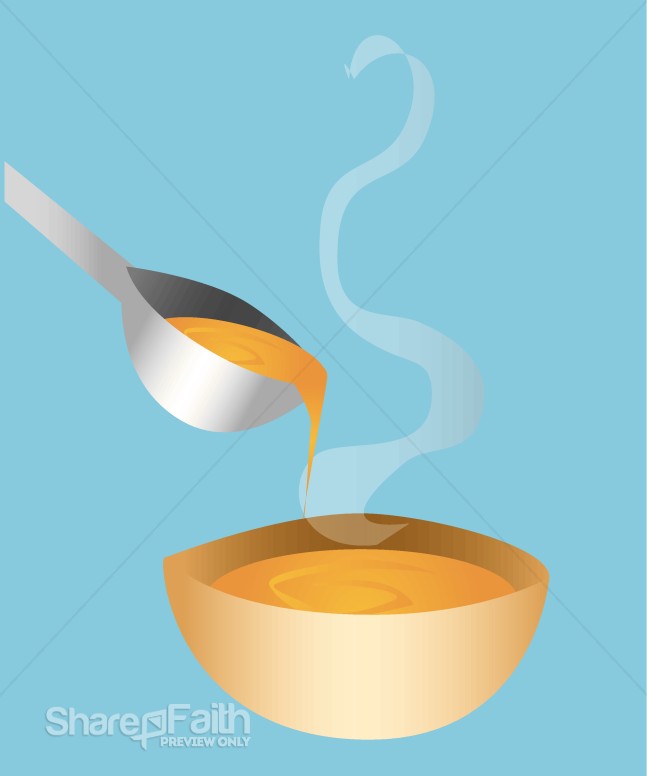 Soup Serving Image on Blue