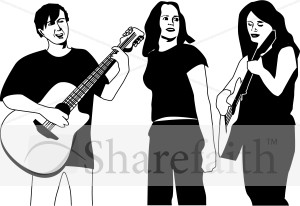 Trio of Folk Musicians