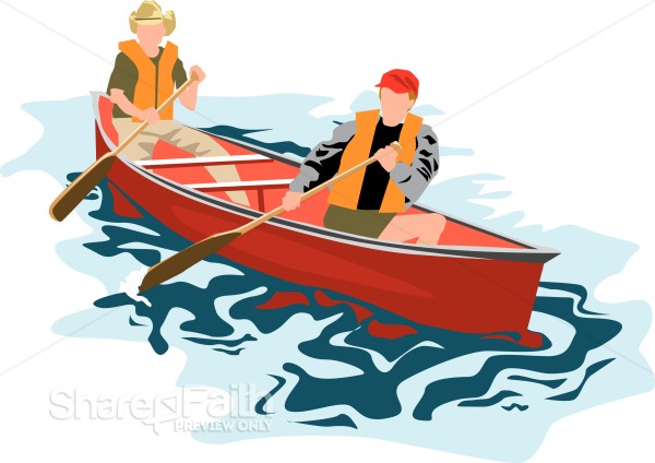 Campers in a Canoe