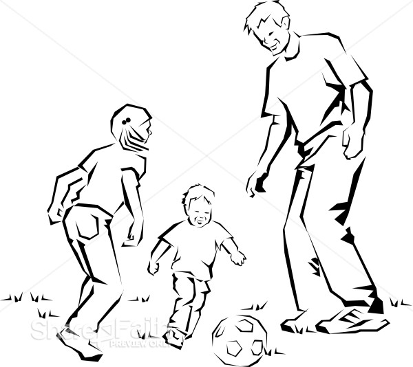 Father%20and%20Children%20Kicking%20Ball
