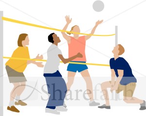 Children in Volleyball Game