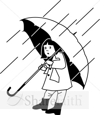 black and white umbrella clip art