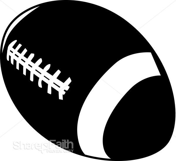 Black and White Silhouette Football