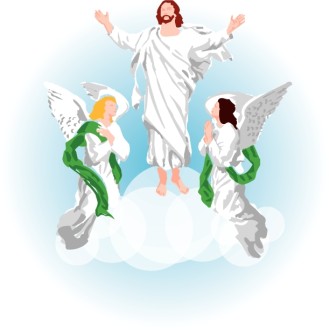 Jesus Attended by Two Angels