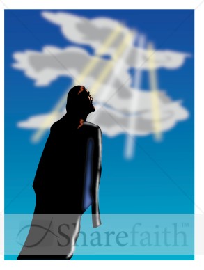 Jesus Looking to Heavenly Rays