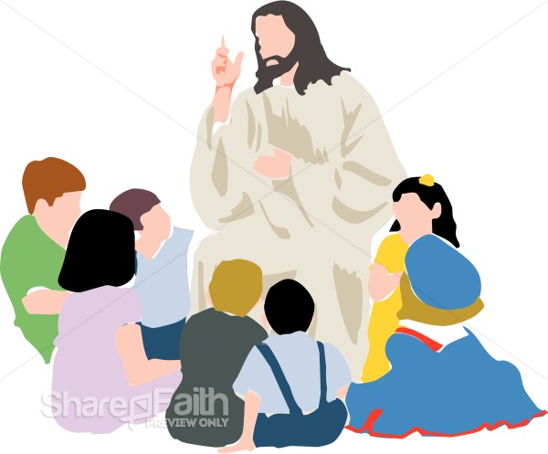 Kids in a Circle with Jesus
