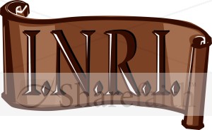 INRI Scroll in Brown