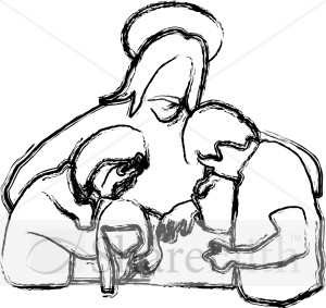 Jesus Prays with Family