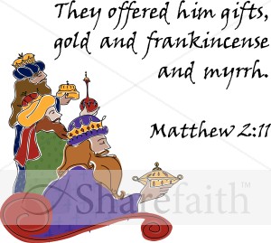 Three Magi with Matthew 2:11
