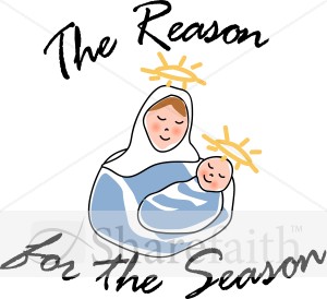 Christmas Greeting with Mary and Jesus