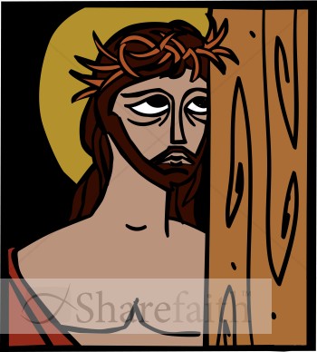 crown of thorns clipart. Jesus with Crown of Thorns
