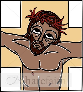 Jesus on Cross with Pierced Skin