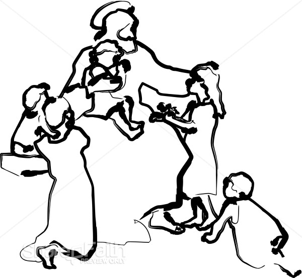 Line%20Art%20Jesus%20Teaching%20the%20Children