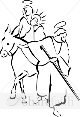 Mary and Joseph Ride to the Temple