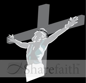 Crucifixion of Jesus Christ on Black
