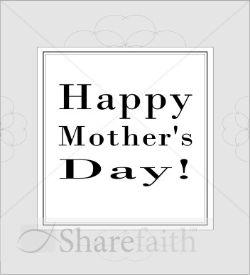 Happy Mother's Day in Elegant Gray Frame