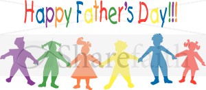 Colorful Kids Happy Fathers Day