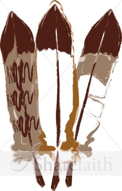 Three Feathers Painted