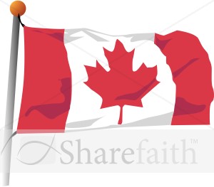 Canadian Flag in the Wind