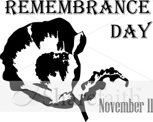 Black and White Remembrance Day with Poppy