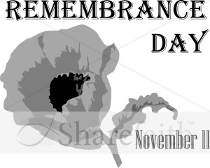 Grayscale Remembrance Day with Poppy