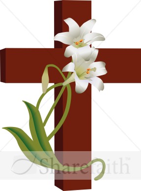 Cross with Lilies Clipart