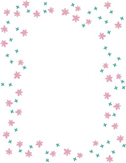 Pink and Blue Floral Frame