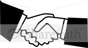 Black and White Handshake