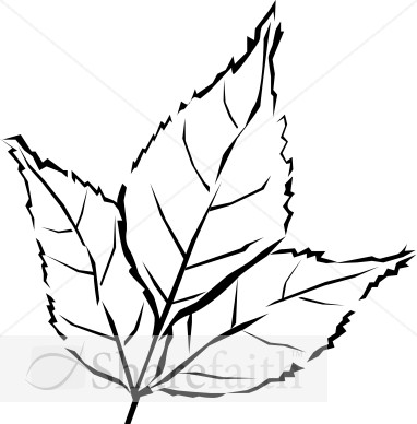 Woodcut Style Tri Leaf