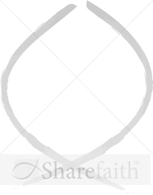 Vertical Brushstroke Fish Symbol