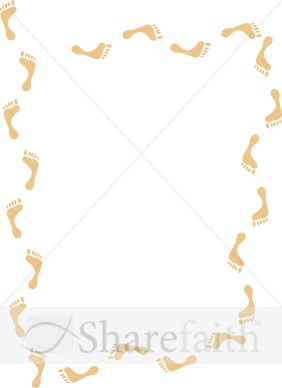Gold Footsteps Border