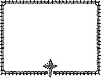 Ornate Black and White Cross Horizontal Frame