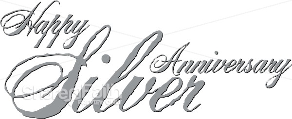 Silver Anniversary script with Antique Effect