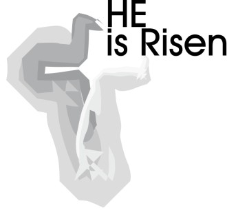 He is Risen with abstract gray cross