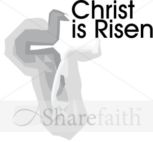 Christ is Risen with cross abstract