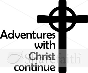 Celtic Cross with Adventures with Christ Continue Lettering