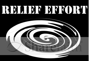 Hurricane White on Black with Relief Effort