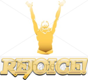Gold Rejoice Figure with Uplifted Arms