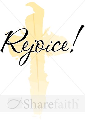 Rejoice with Gold Watercolor Cross