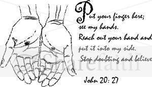 John 20:27 with Christ's Hands