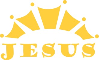 Jesus Word Art with Gold Crown