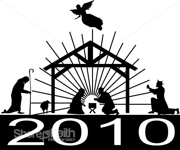 2010 Nativity Scene Silhouette