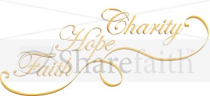 Faith, Hope and Charity in Gold