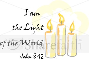 I Am the Light of the World with Glowing Candles