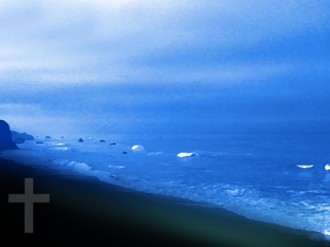 Blue Ocean with Cross Watermark