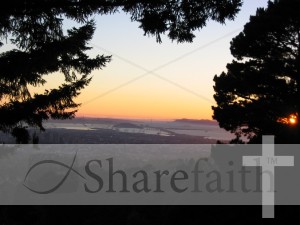Framed Sunset with Cross