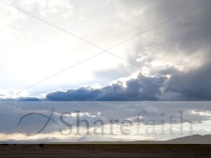 Heavenly Sky with Gray Clouds
