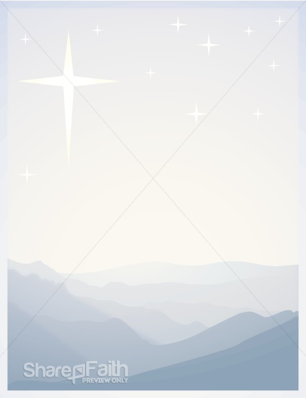 Bethlehem Star Above Hills